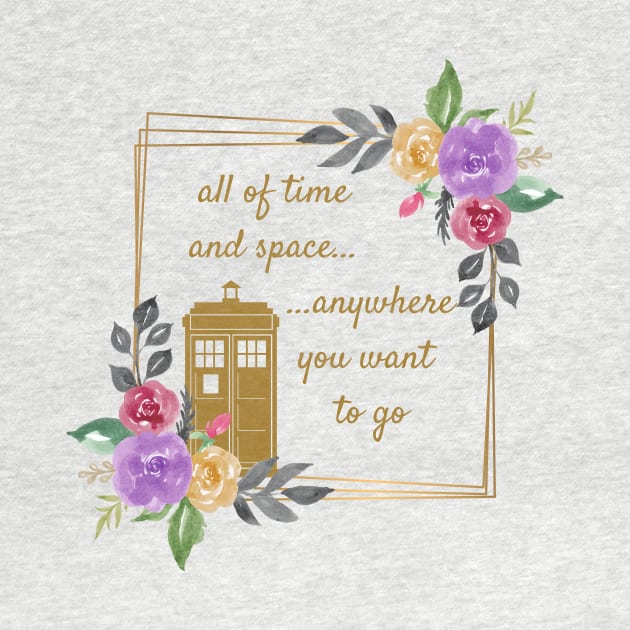 Tardis & Flowers by Thisdorkynerd